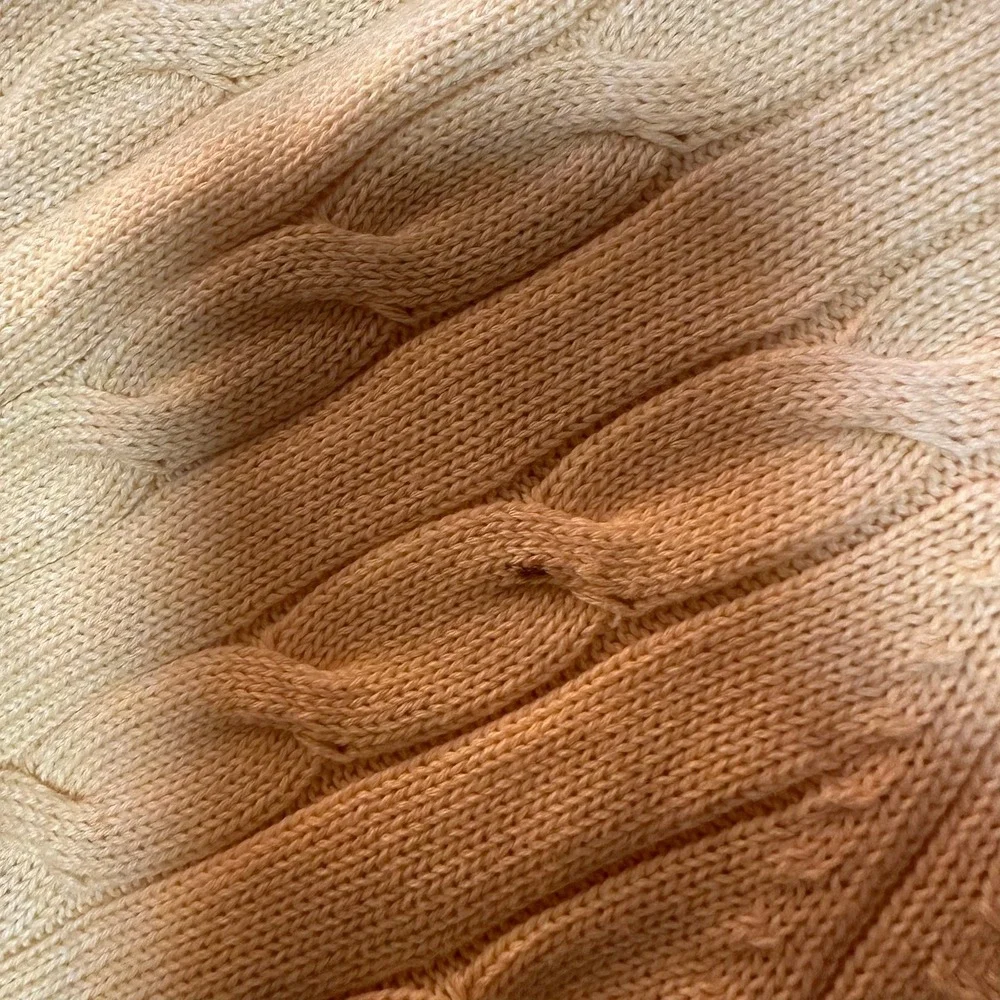 Brooks Brothers 346 Mens XL Yellow Supima Cotton Cable Knit Quarter Zip Sweater - Picture 6 of 7